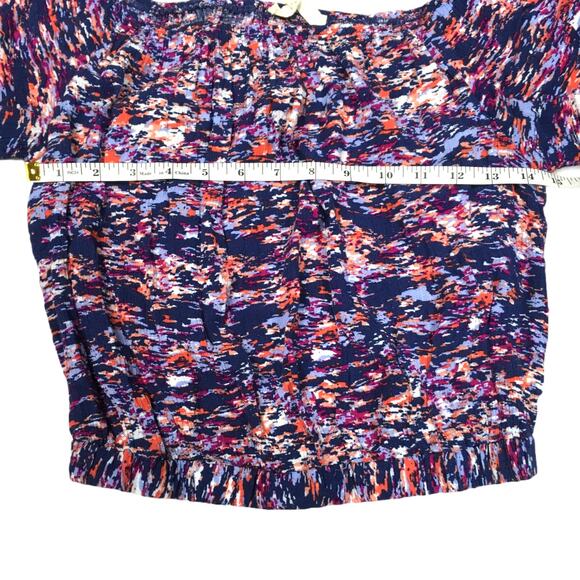 Elodie Top Short Sleeve Open Back Printed Women's Medium Boho Festival Casual - Picture 4 of 10